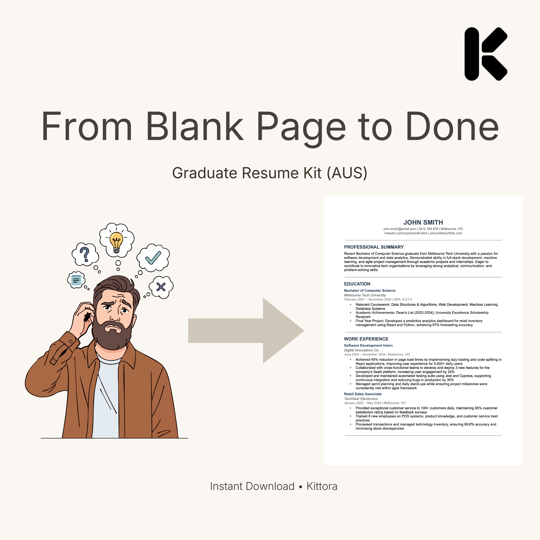 Australian Tech and Business Graduate Resume Kit