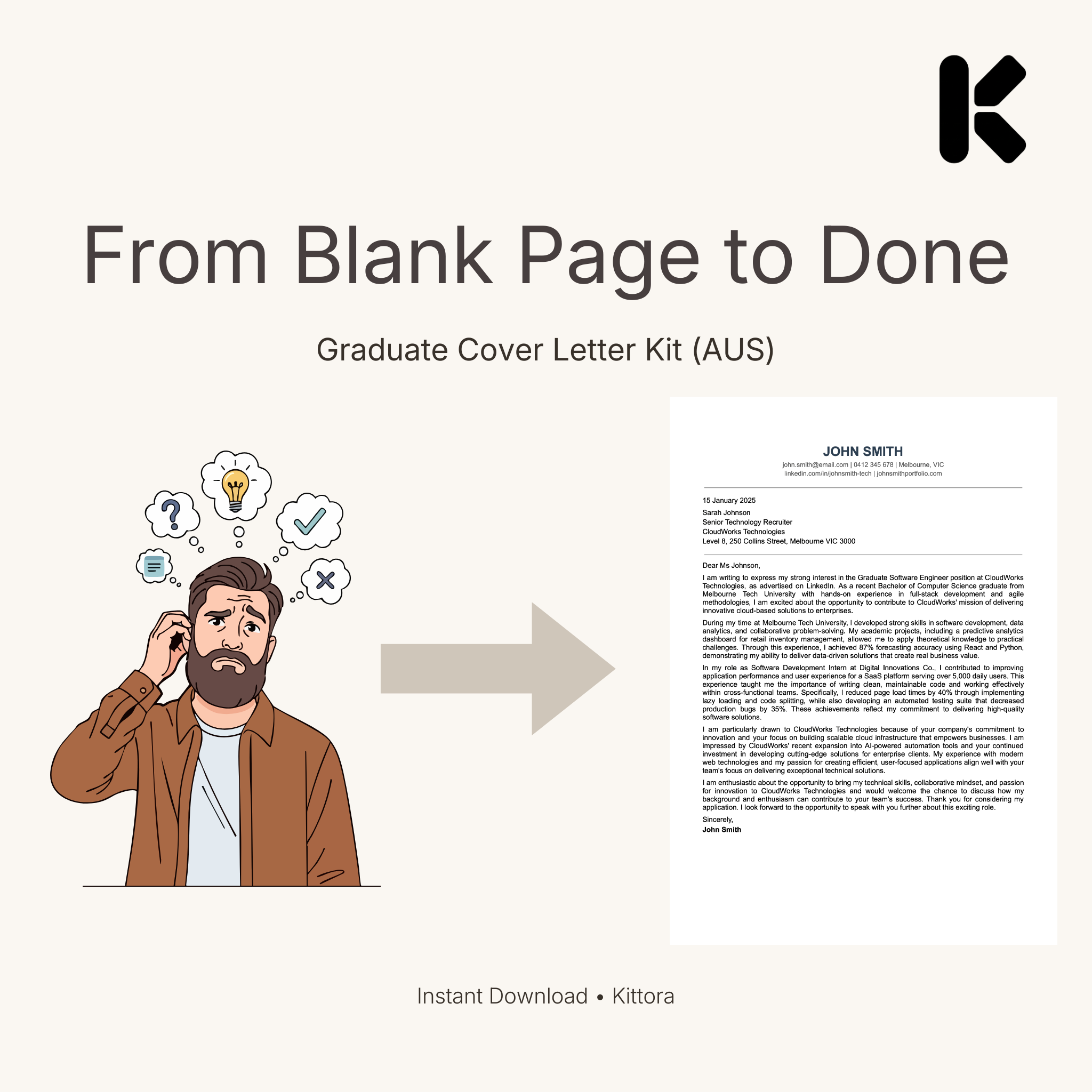 Australian Tech and Business Graduate Cover Letter Kit