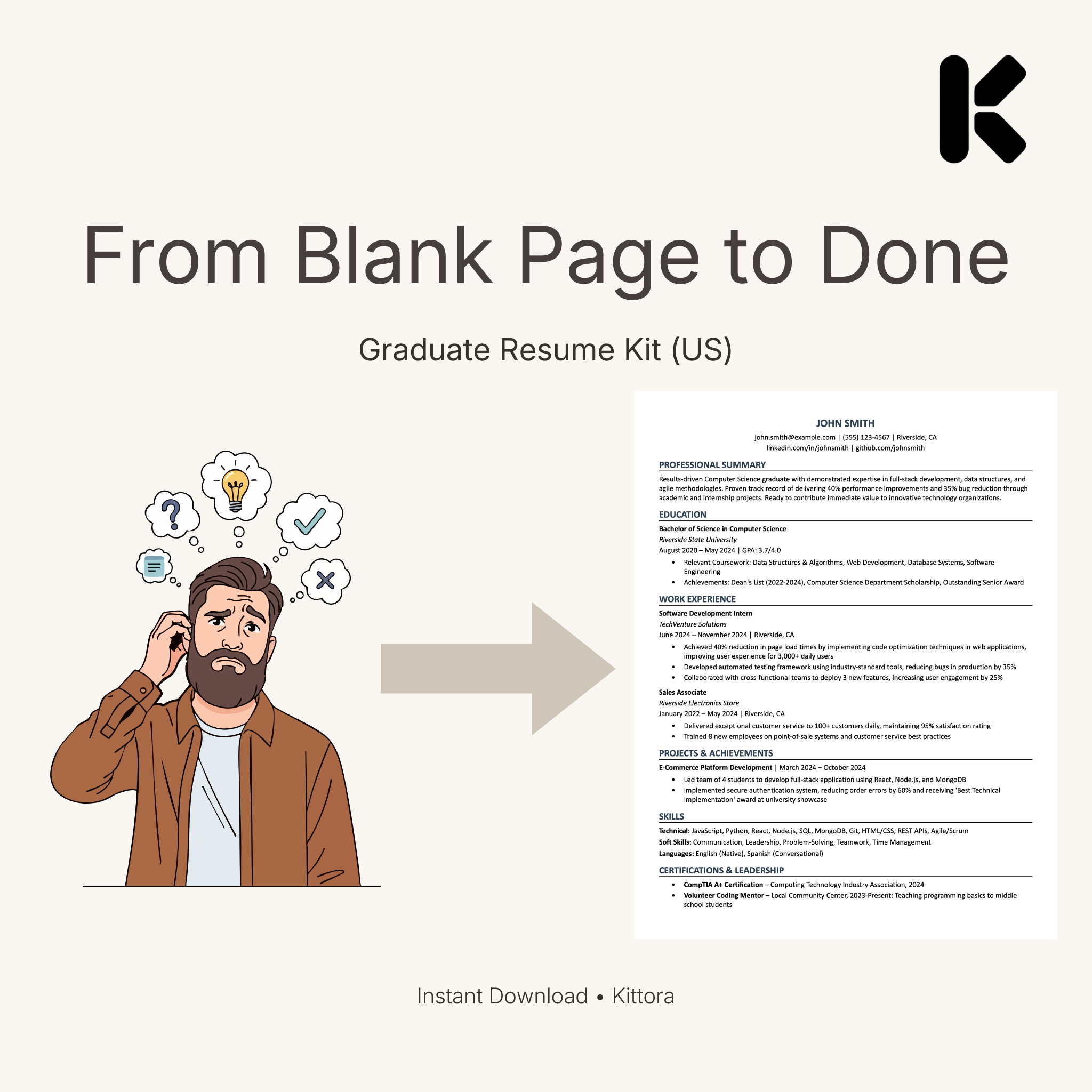 US Software and Data Graduate Resume Kit