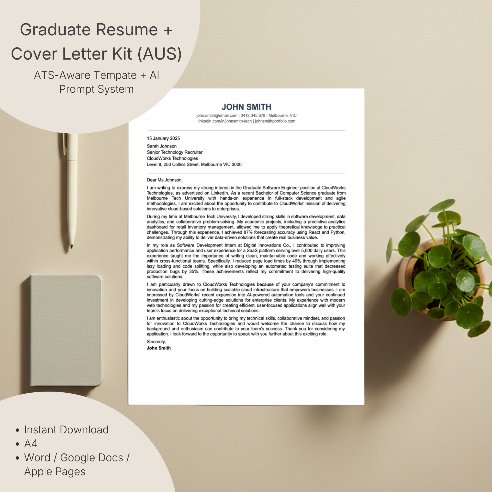 Australian Tech and Business Graduate Application Bundle